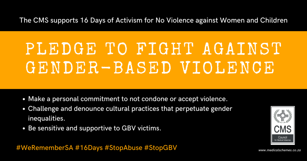 16 Days of Activism 2020 Council for Medical Schemes